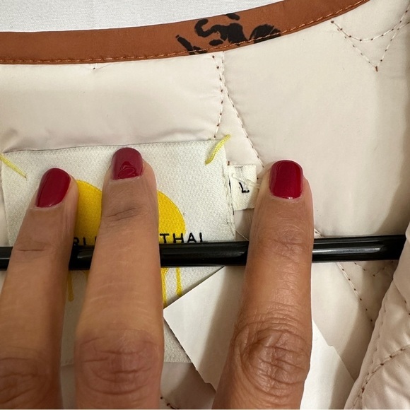 NWT Kerri Rosenthal Heart Print Winter Quilted Jacket Rust Orange Color sz L - Picture 10 of 16